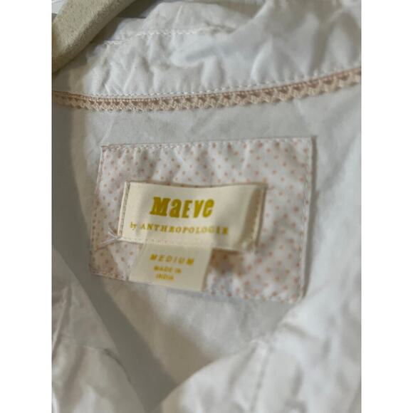 Anthropologie Maeve White Blush Sheet Bennet Button Down Sleeveless Top Sz M - Picture 4 of 9